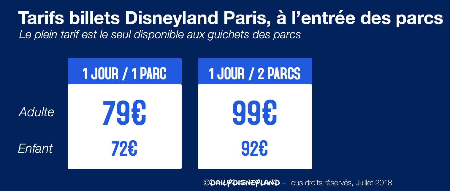 Disneyland Paris Tarif Tarif adulte - billet d'entrée inclus